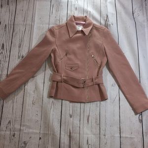 Vertigo Mauve Wool Asymetric Belted Blazer